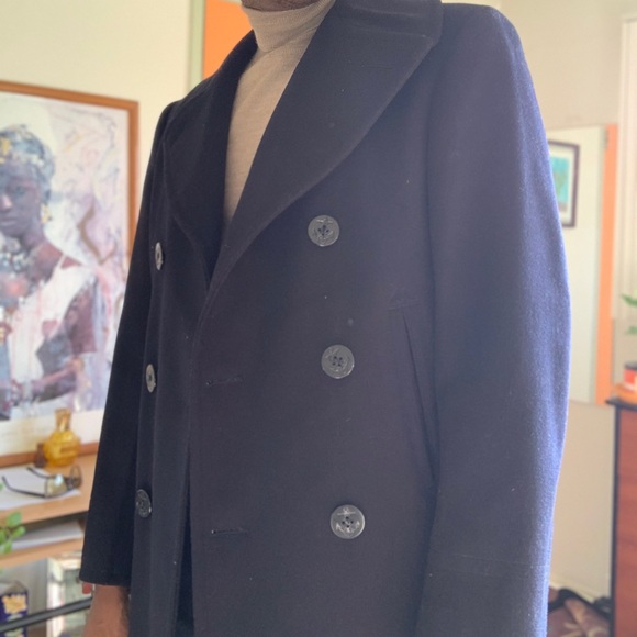 Genuine Navy peacoat. 100%wool. - Picture 2 of 4